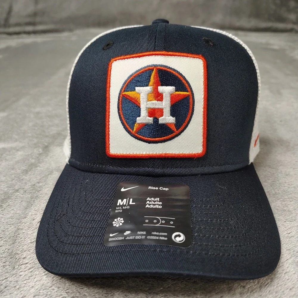 Houston‎ Astros Nike Navy Blue White Trucker Mesh Snapback Adjustable Sz M/L Hat